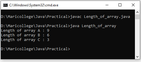 Length of Array in Java